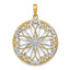 Filigree Round Charm in 14K Two-Tone Gold, 26mm - Sophia Jewelers