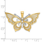 Butterfly Charm in 14K Two-Tone Gold, 26mm Diamond-Cut - Sophia Jewelers