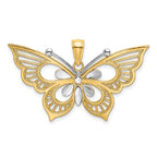 Butterfly Charm in 14K Two-Tone Gold, 26mm Diamond-Cut - Sophia Jewelers