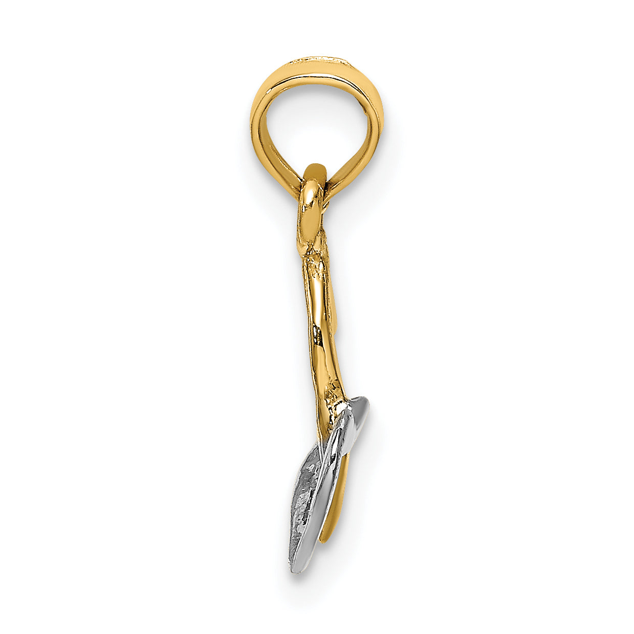 14k With White Rhodium Polished Hearts Interwined Charm Secondary image