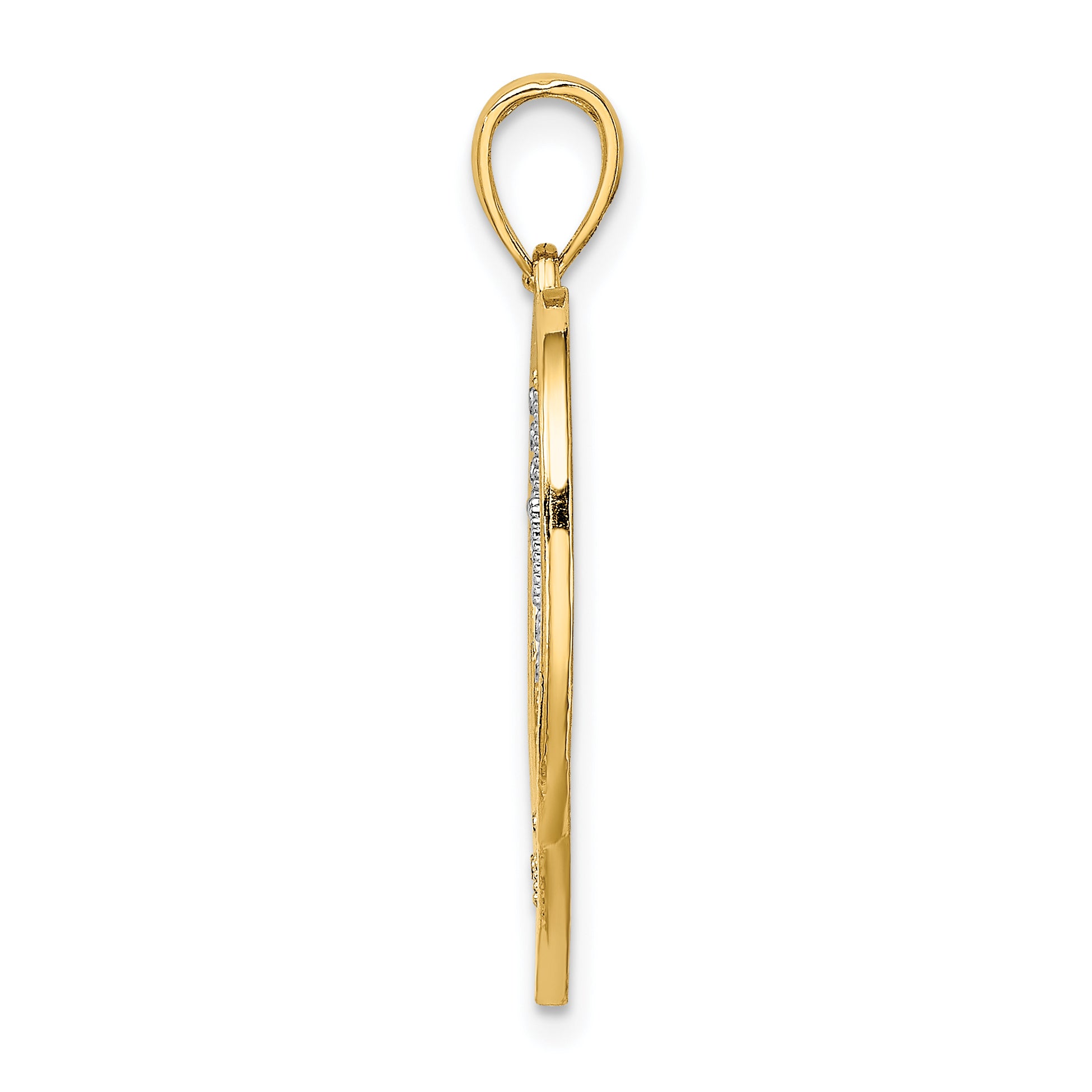 Filigree Heart & Cross Charm in 14K Yellow Gold, 23mm Secondary image