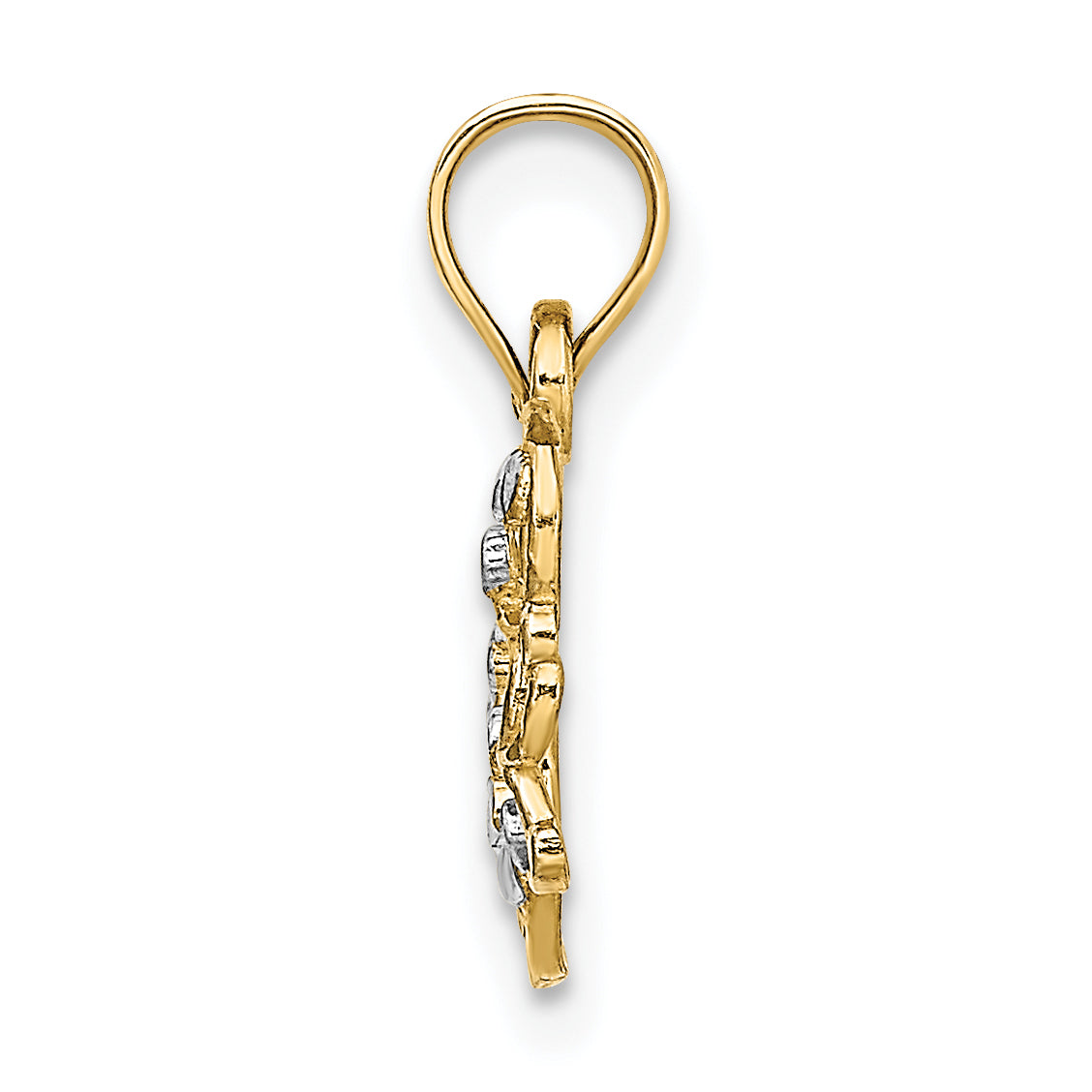Butterfly Charm in 14K Two-Tone Gold, 13mm Diamond-Cut Secondary image