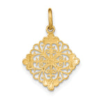Filigree Medallion Charm in 14K Two-Tone Gold, 22mm Diamond-Cut - Sophia Jewelers