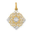 Filigree Medallion Charm in 14K Two-Tone Gold, 22mm Diamond-Cut - Sophia Jewelers