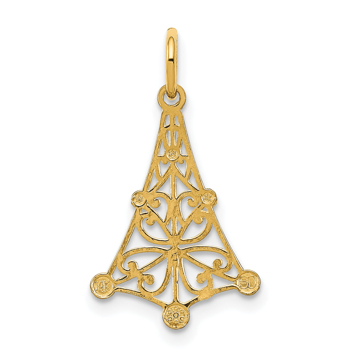 Chandelier Charm in 14K Two-Tone Gold, 19mm Diamond-Cut - Sophia Jewelers