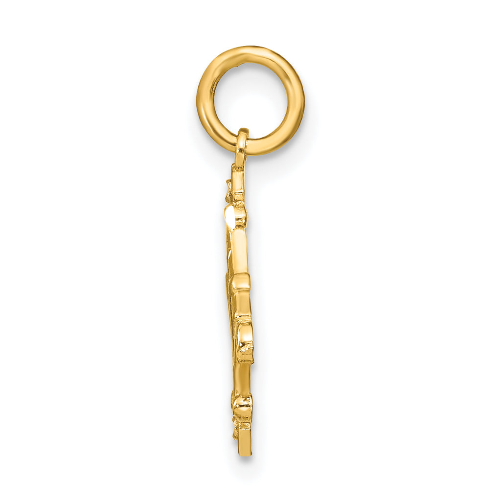 Chandelier Charm in 14K Two-Tone Gold, Diamond-Cut - Sophia Jewelers