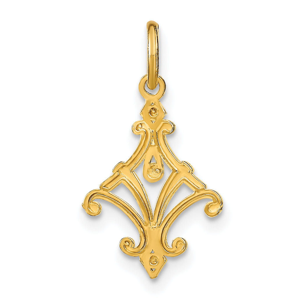 Chandelier Charm in 14K Two-Tone Gold, Diamond-Cut - Sophia Jewelers