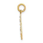 14K w/Rhodium D/C Small Criss-Cross Charm