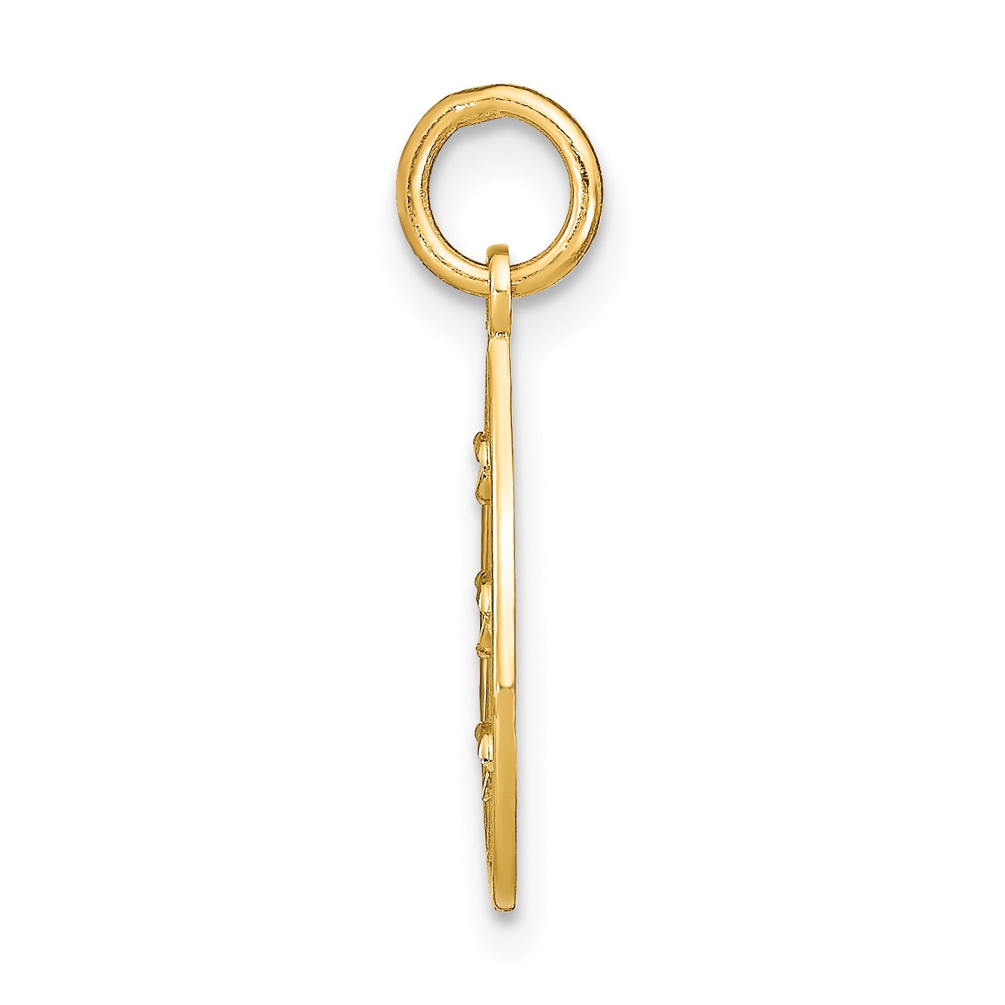 14K w/Rhodium D/C Small Teardrop Charm