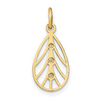 14K w/Rhodium D/C Small Teardrop Charm