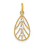 14K w/Rhodium D/C Small Teardrop Charm