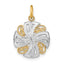 14K w/Rhodium Pinwheel Medallion Charm