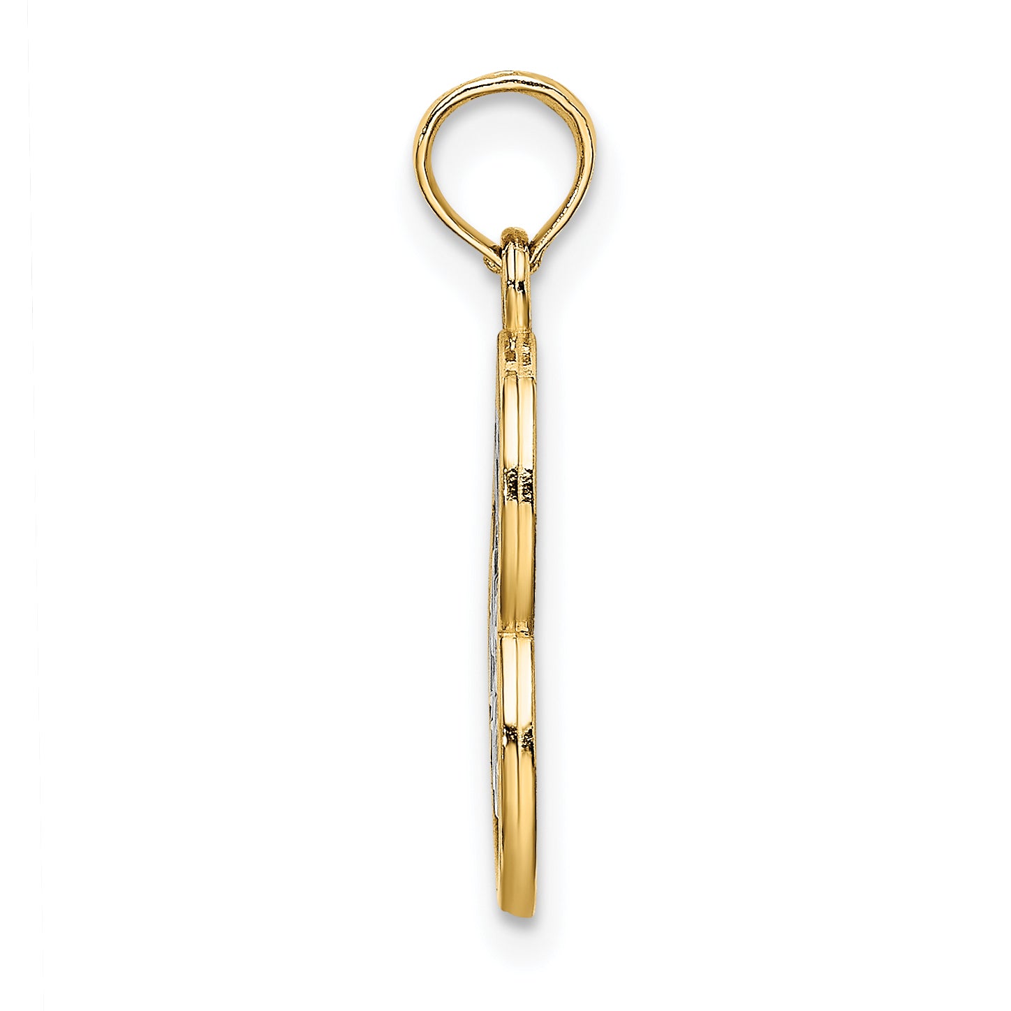 14k and Rhodium LIVE LOVE LAUGH In Heart Charm