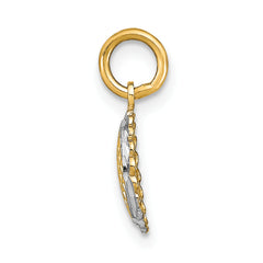 14K w/Rhodium D/C Mini Sunflower Charm