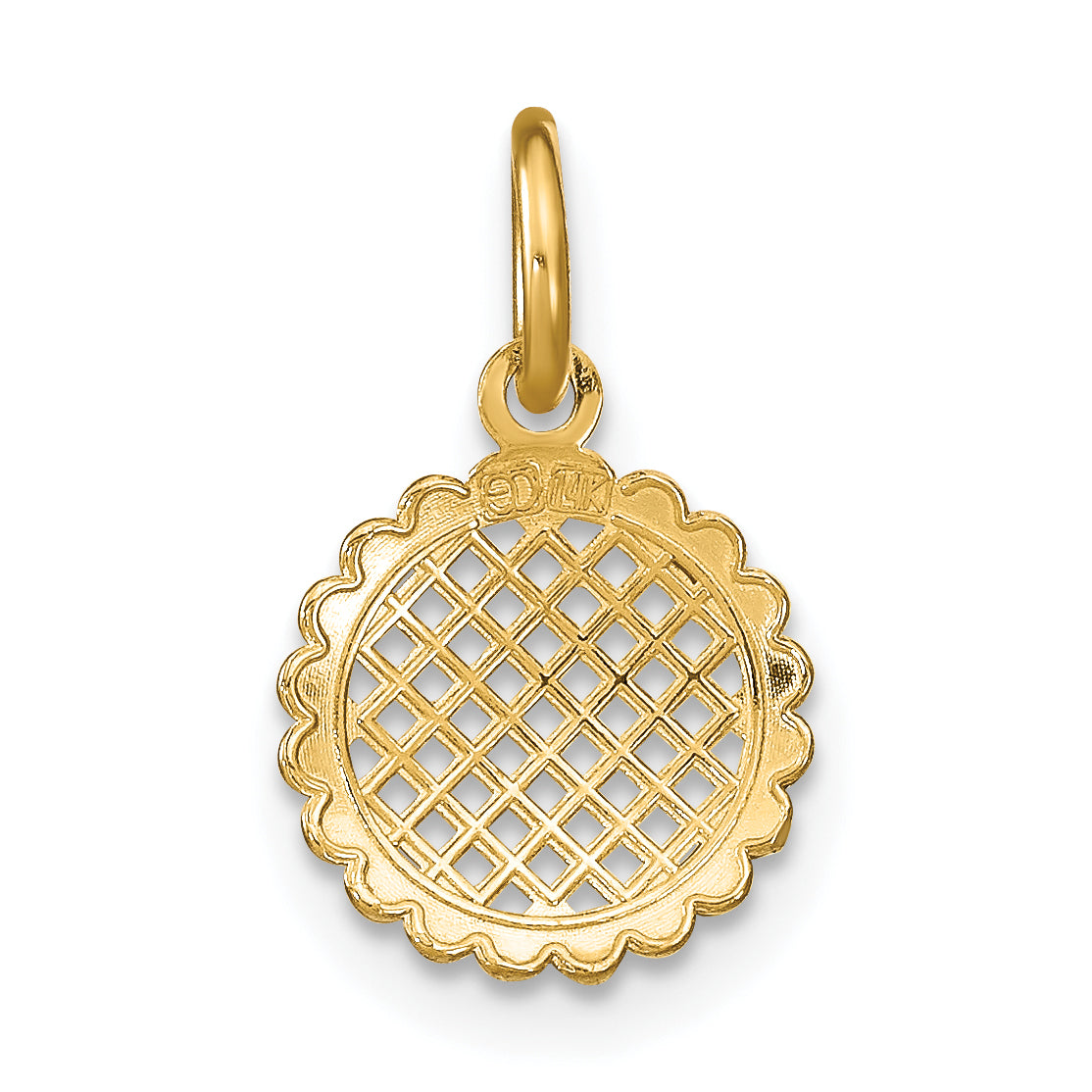 14K w/Rhodium D/C Mini Sunflower Charm