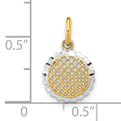 14K w/Rhodium D/C Mini Sunflower Charm