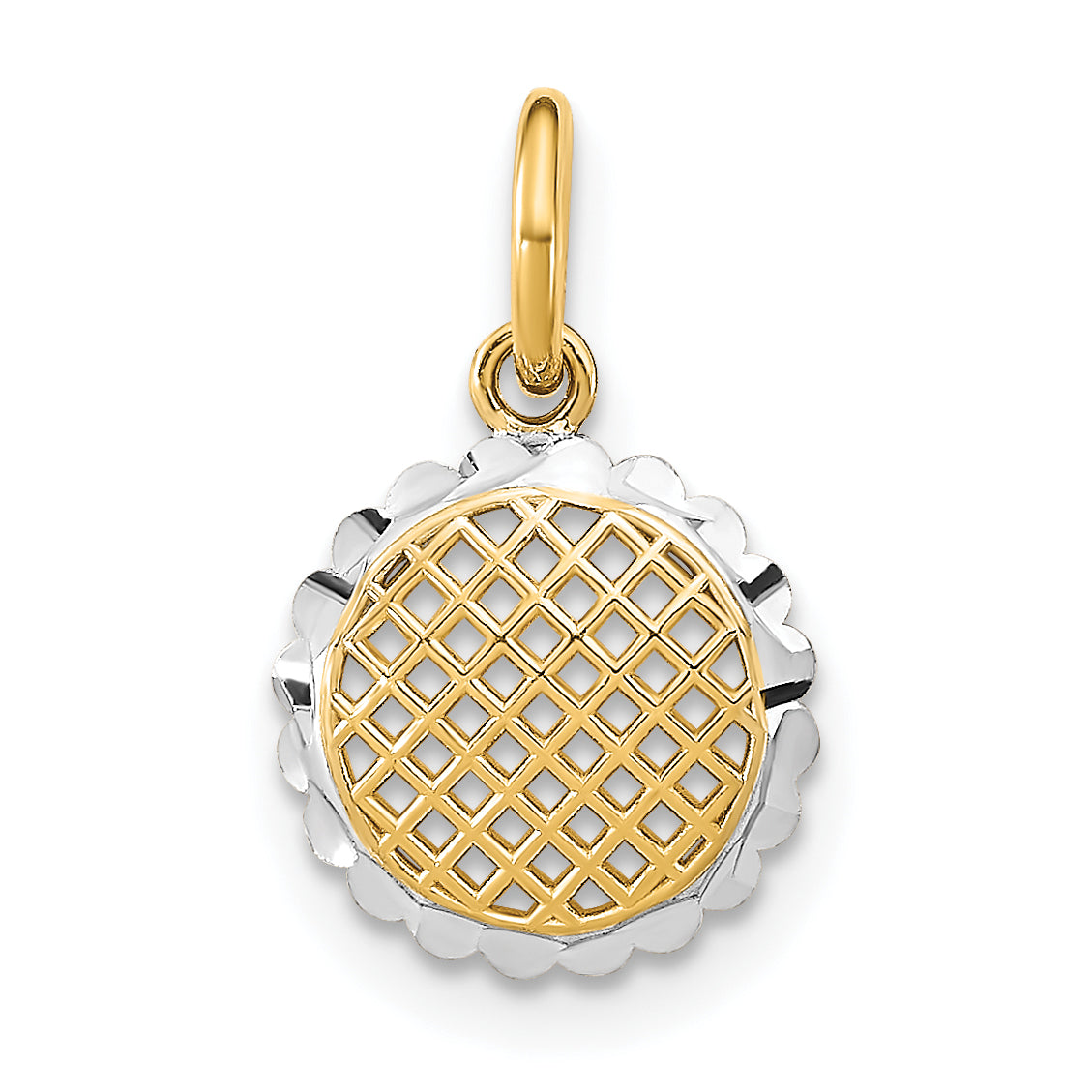 14K w/Rhodium D/C Mini Sunflower Charm Main image