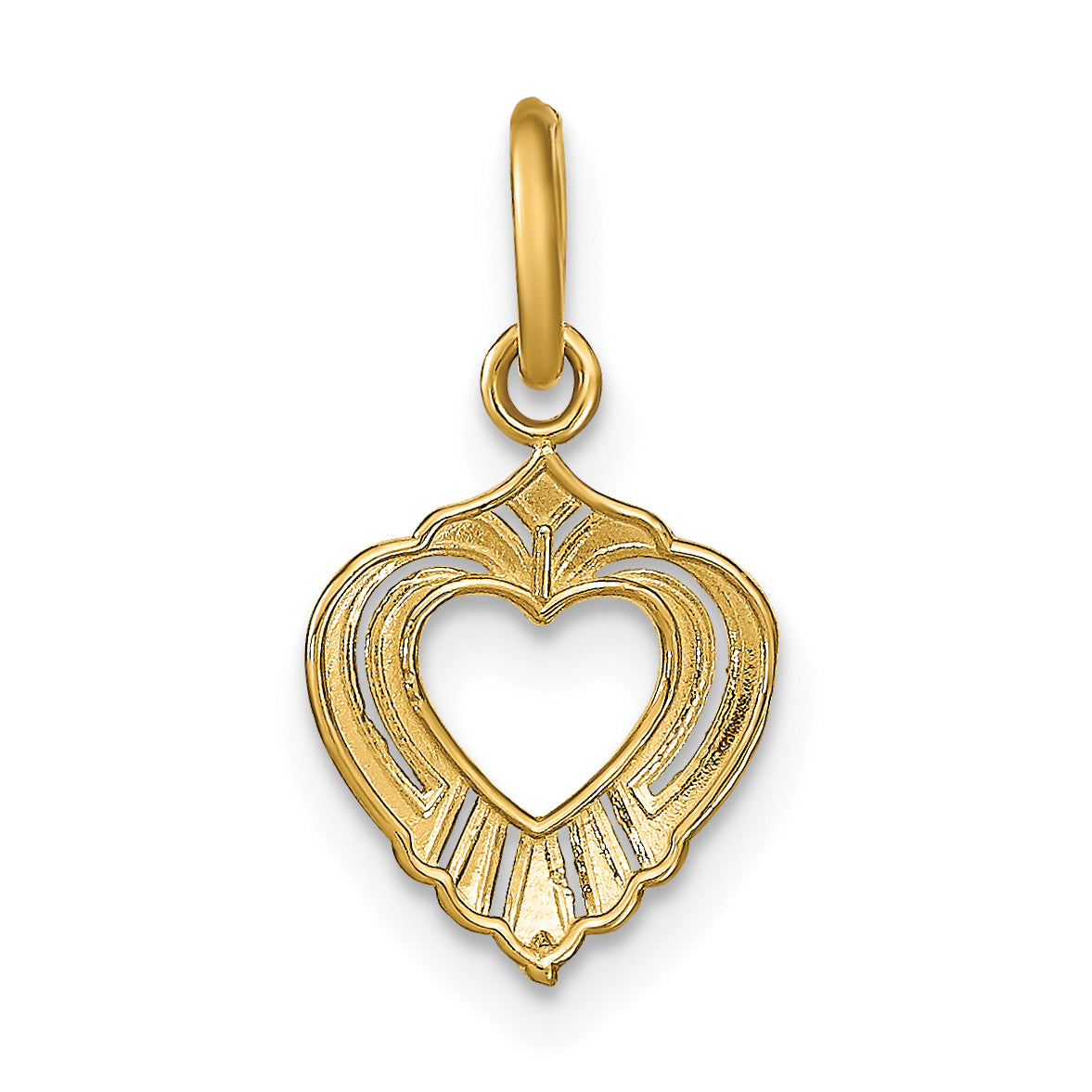 14k w/Rhodium Mini Heart Charm