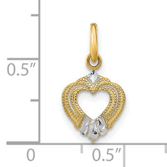 14k w/Rhodium Mini Heart Charm