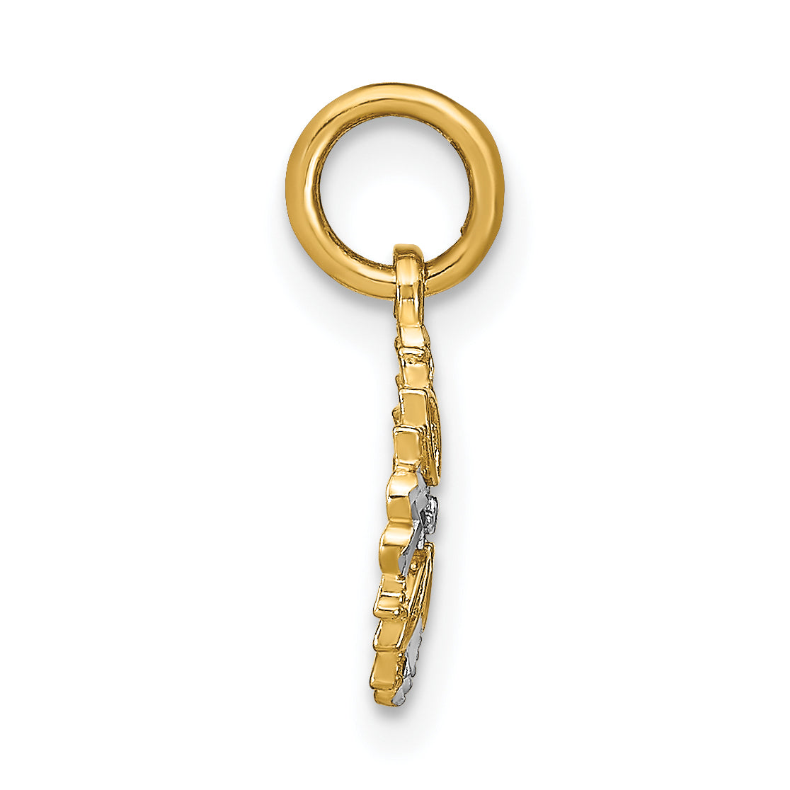 Cut-Out Heart Edge Flower Charm in 14K Yellow Gold, 17mm Secondary image