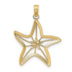 Cut-Out Starfish Charm in 14K Two-Tone Gold, 25mm - Sophia Jewelers