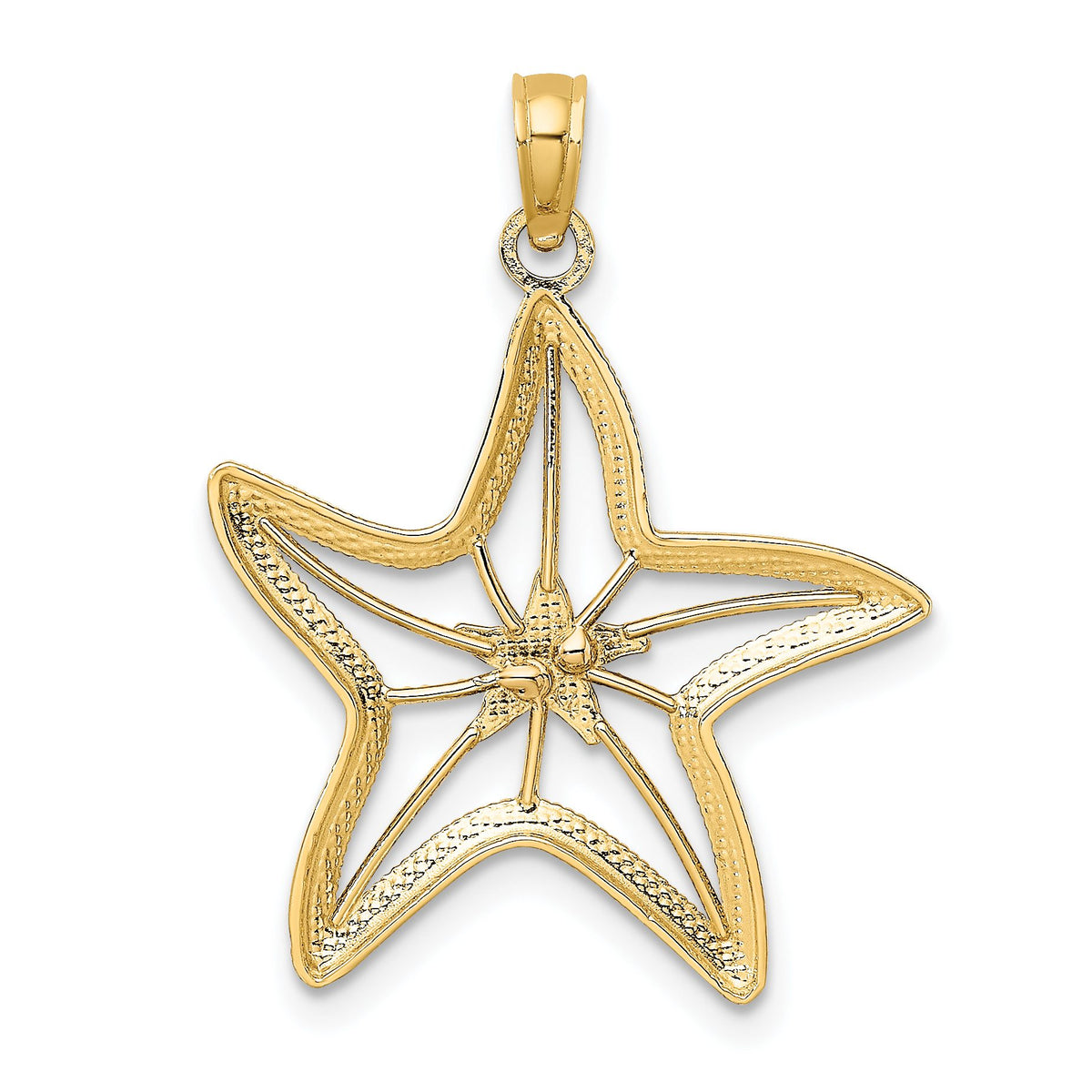 Cut-Out Starfish Charm in 14K Two-Tone Gold, 25mm - Sophia Jewelers