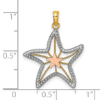 Cut-Out Starfish Charm in 14K Two-Tone Gold, 25mm - Sophia Jewelers
