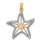 Cut-Out Starfish Charm in 14K Two-Tone Gold, 25mm - Sophia Jewelers