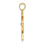 Cross Charm in 14K Yellow Gold, 14x18mm Textured - Sophia Jewelers