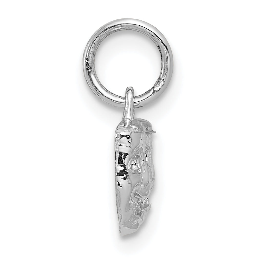 14K White Gold Comedy/Tragedy Charm with Rhodium Plating Elegant & Distinct Secondary image