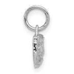 Comedy/Tragedy Charm in 14K White Gold, 7mm Textured - Sophia Jewelers