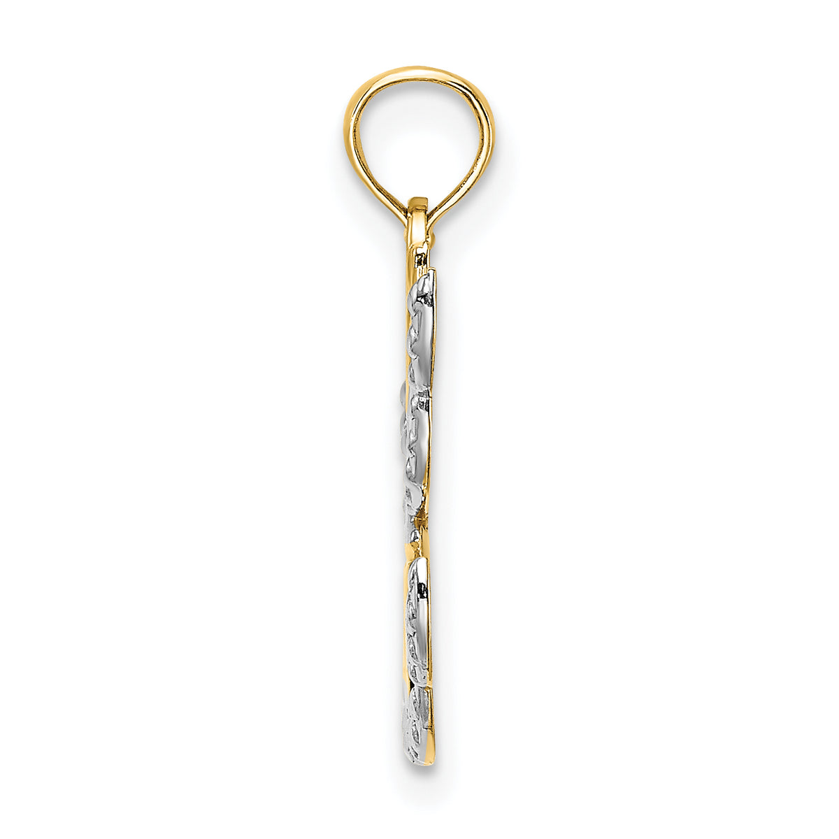 Cut-Out Hope Angel Charm in 14K Two-Tone Gold, 21mm - Sophia Jewelers