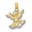 Cut-Out Hope Angel Charm in 14K Two-Tone Gold, 21mm - Sophia Jewelers