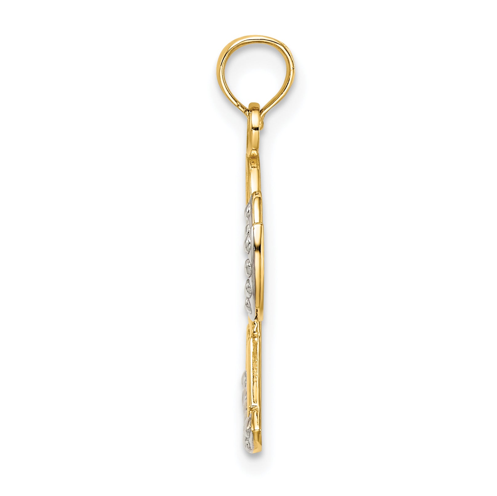 Faith Angel Pendant in 14K Two-Tone Gold, 22mm Textured Secondary image