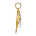 Believe Heart with Awareness Ribbon Pendant in 14K Two-Tone Gold, 21mm - Sophia Jewelers