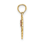 Sweet 16 Heart & Flower Charm in 14K Two-Tone Gold, 16mm - Sophia Jewelers