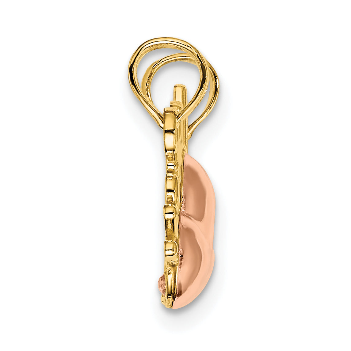 14k Two-Tone MOTHER and DAUGHTER Break-Apart Hearts Charm Secondary image