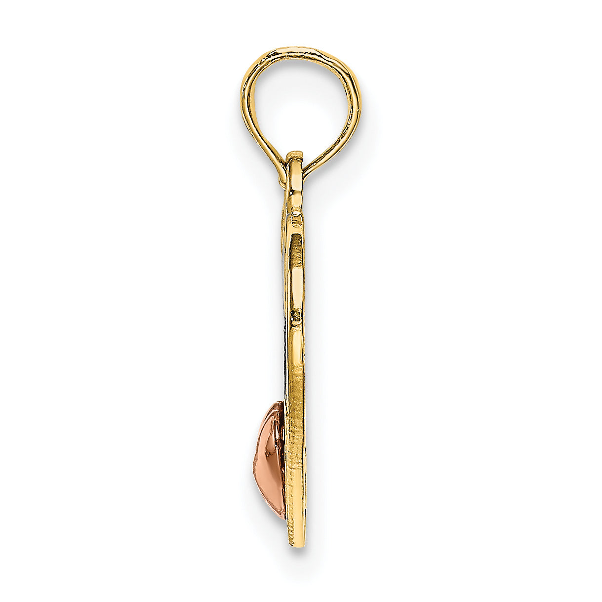 14K Two-tone w/White Rhodium Polished MOM in Heart Pendant Secondary image