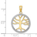 Tree of Life Round Frame Charm in 14K Two-Tone Gold, 30mm - Sophia Jewelers