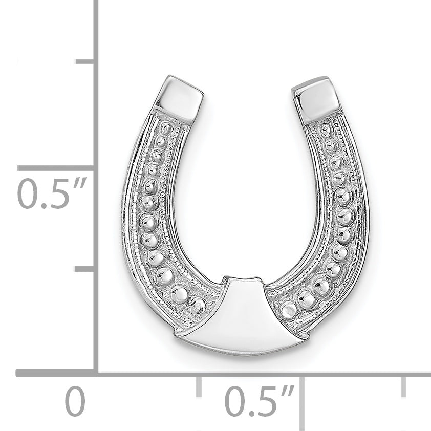 14k White Gold Horseshoe Chain Slide Charm - Sophia Jewelers