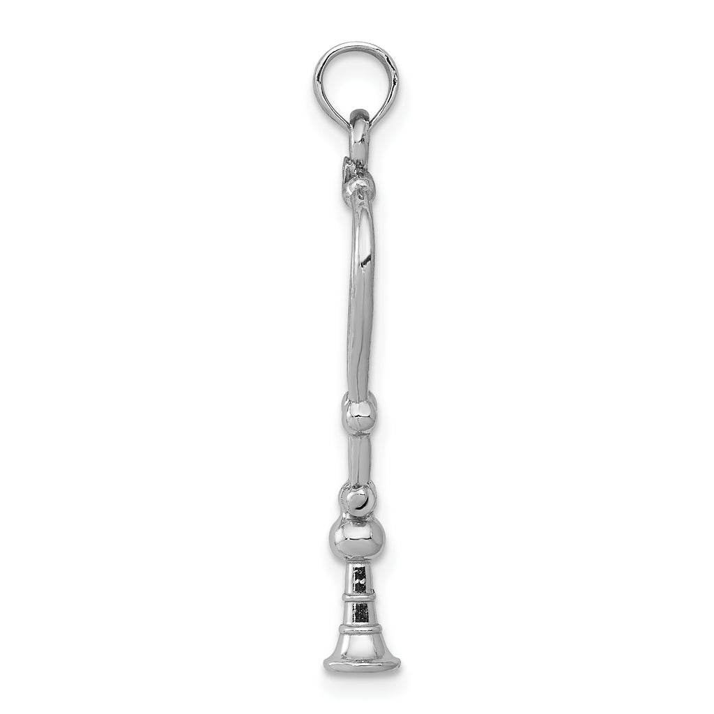 Stethoscope Pendant in 14K White Gold, 26mm Moveable - Sophia Jewelers