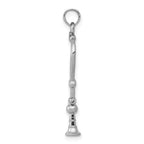 Stethoscope Pendant in 14K White Gold, 26mm Moveable - Sophia Jewelers