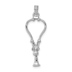 Stethoscope Pendant in 14K White Gold, 26mm Moveable - Sophia Jewelers