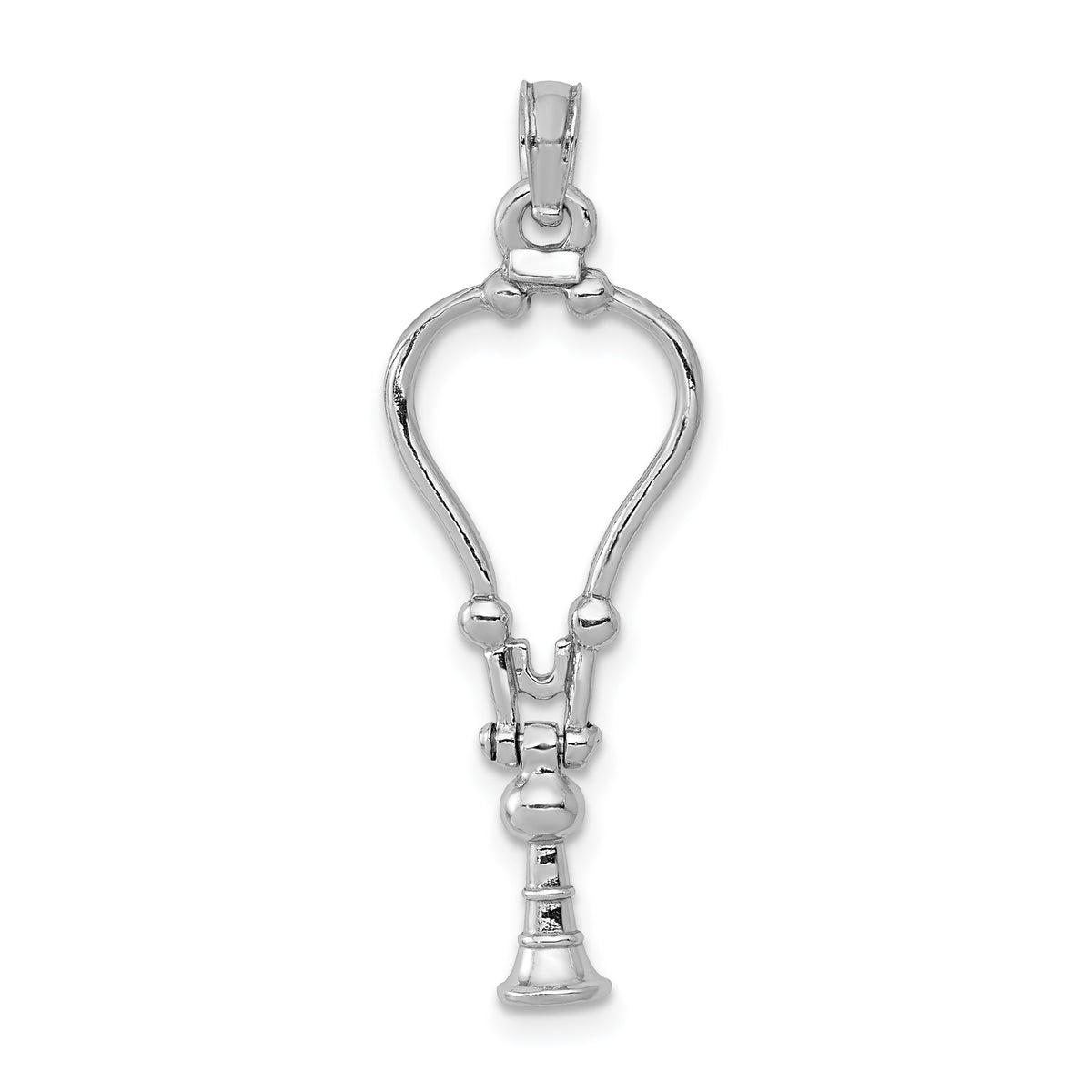 Stethoscope Pendant in 14K White Gold, 26mm Moveable - Sophia Jewelers