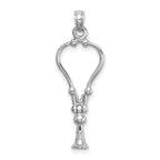 Stethoscope Pendant in 14K White Gold, 26mm Moveable - Sophia Jewelers