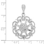 Starburst with Hearts Charm in 14K White Gold, 30mm Diamond-Cut - Sophia Jewelers