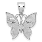 Butterfly Pendant in 14K White Gold, 23mm Textured - Sophia Jewelers