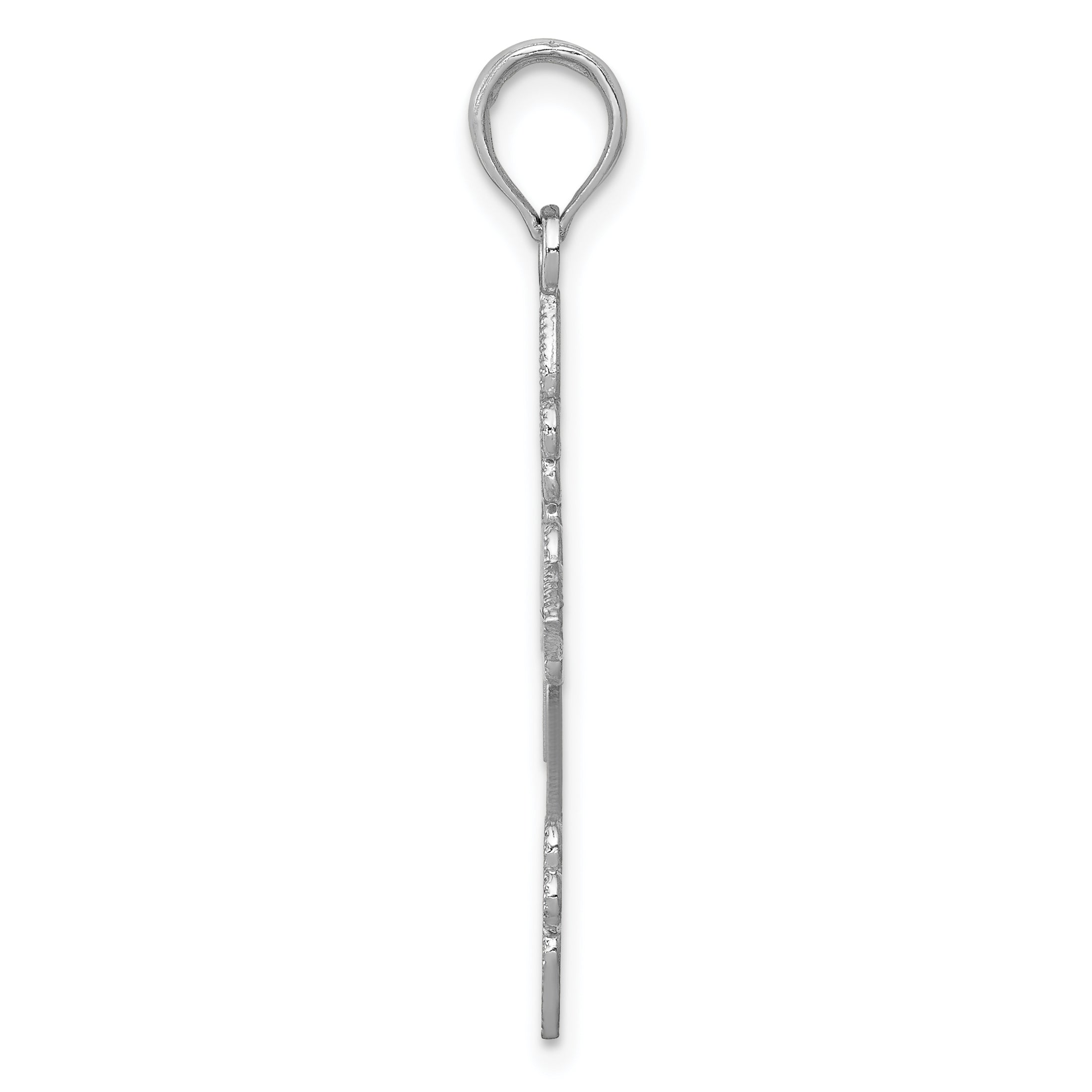 Filigree Cross Pendant in 14K White Gold, 25mm Secondary image