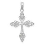 Filigree Cross Pendant in 14K White Gold, 25mm - Sophia Jewelers