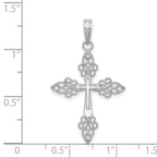 Filigree Cross Pendant in 14K White Gold, 25mm - Sophia Jewelers